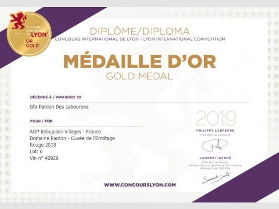 Concours International de Lyon 2019 : Deux Médailles d'Or !