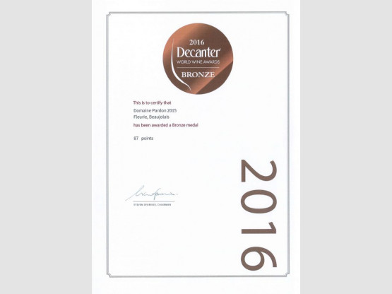 Deux médailles au DECANTER WOLRD WINE AWARDS 2016 !