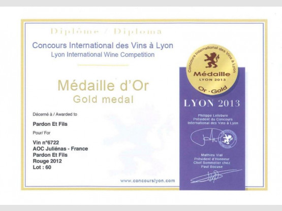 Pardon & Fils médaillé au Concours International des vins à Lyon !