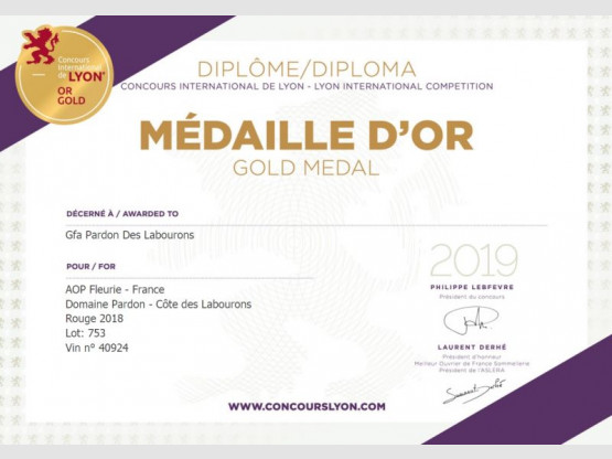 Concours International de Lyon 2019 : Deux Médailles d'Or !