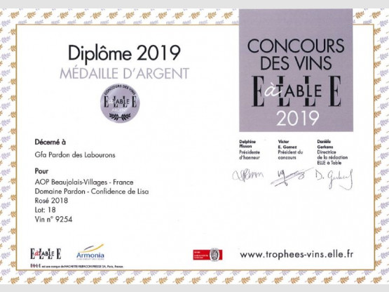 Concours des vins ELLE à table