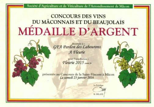 Une nouvelle médaille pour le Domaine Pardon !