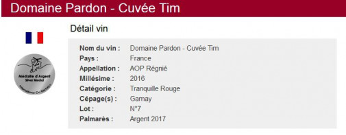 Deux nouvelles médailles au Concours International du Gamay !