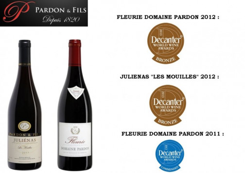 Trois médailles au DECANTER WORLD WINE AWARDS pour Pardon & Fils !