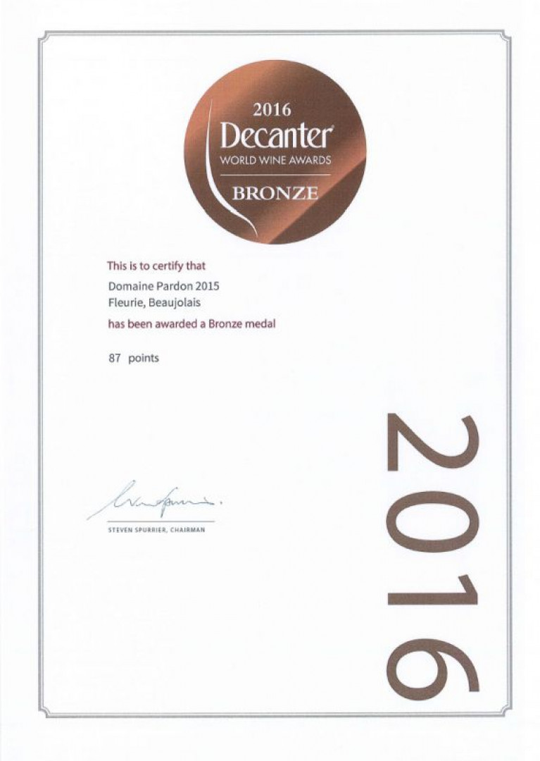 Deux médailles au DECANTER WOLRD WINE AWARDS 2016 !