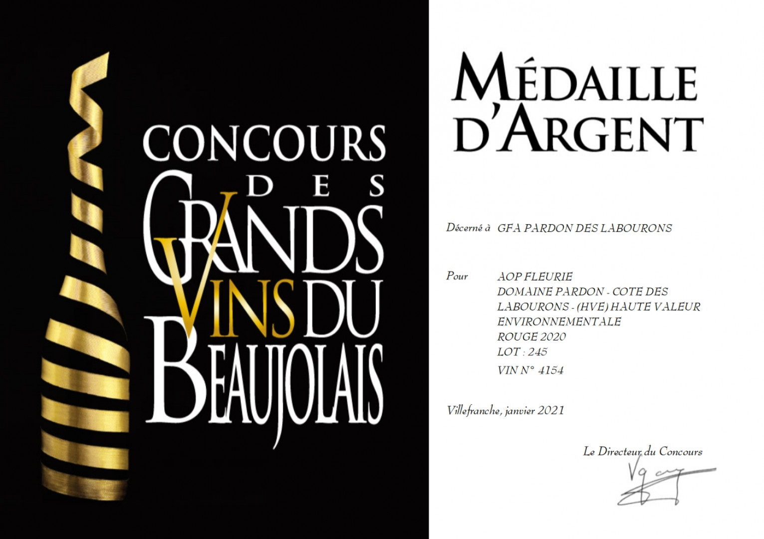 Concours des Grands Vins du Beaujolais 2021